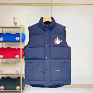 Cross-Border down Vest Cotton Jacket Winter Sports Chest Badge Warm Sleeveless Coat for Men Thickened and Warm