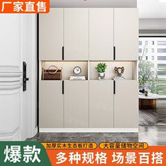 玄関ドア無垢材靴交換靴キャビネット多機能壁玄関収納一体型収納バルコニー収納キャビネット