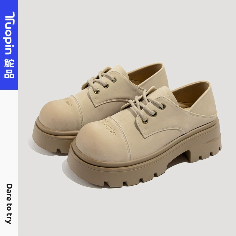 Женские лоферы на толстой подошве 2024, новые весенние туфли на платформе, высококачественные кожаные туфли в британском стиле TP463AT