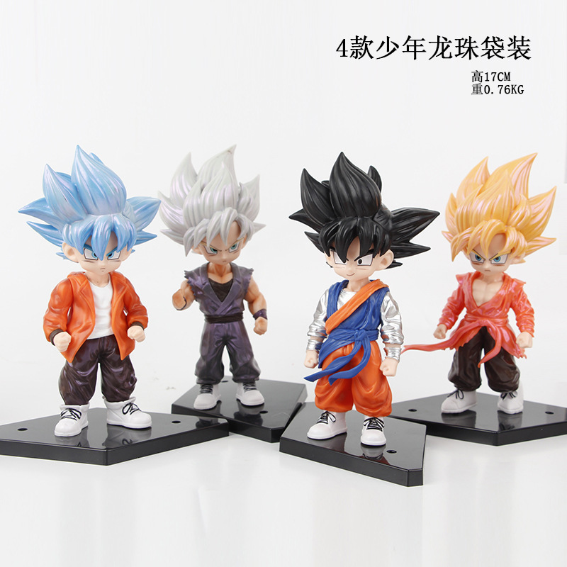 4 Junior Dragon Ball Hand-made Q Version Goku Fashion Goku Animation Toy Model GK Trendy Play Hand-made Ornaments