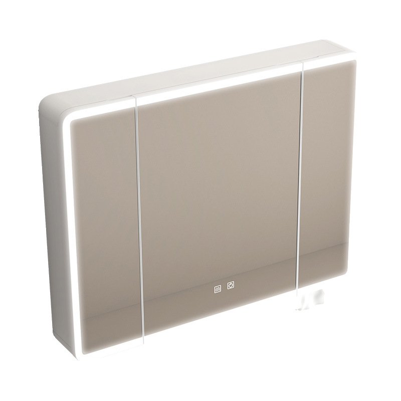 gabinete de espejo inteligente de baño de aluminio espacial con estante de toallas para almacenar caja de espejo integrada con estante de almacenamiento espejo de tocador de baño