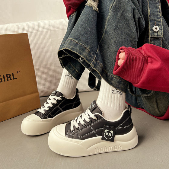 2025 spring small white shoes new Korean style ins female students thick-soled height-increasing sports shoes casual street racket NK868