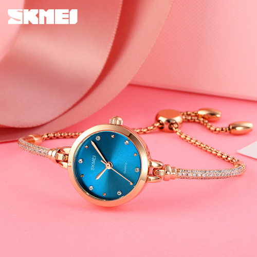 SKMEI Women's Watch Steel Band Women's Watch Small Dial Slim Bracelet Watch Trendy Fashion Quartz Watch