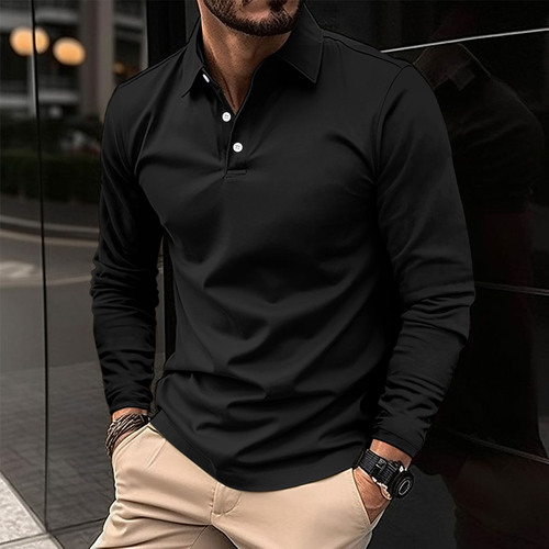 Men's Long Sleeve Polo Shirt, Sports Polo Shirt for Amazon, Spring and Autumn Season Cross-border E-commerce from Europe and America in 2024