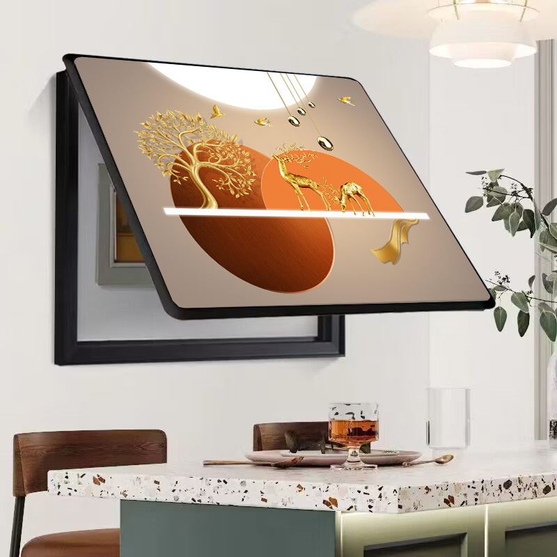 Caja de medidor, pintura decorativa, oclusión, caja de interruptor sin agujeros, caja de distribución, sala de estar, comedor, pintura de porcelana de cristal, simplicidad moderna, lujo ligero