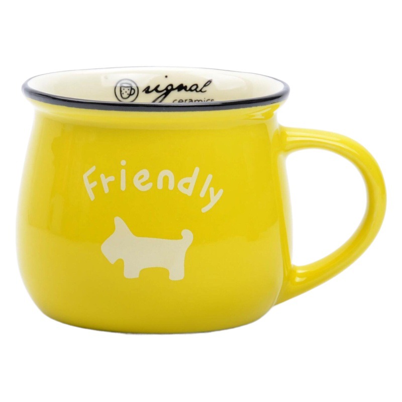 Vintage creative ceramic cup belly cup milk breakfast cup coffee cup color Glaze Mug can be set logo