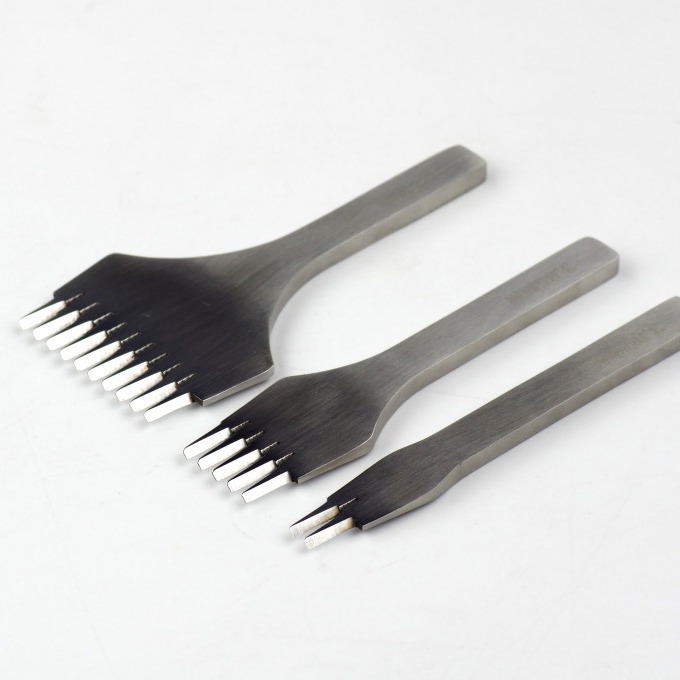 Herramienta manual de cuero bricolaje herramienta de perforación no diamante corte redondo lado diente costura pulido fino