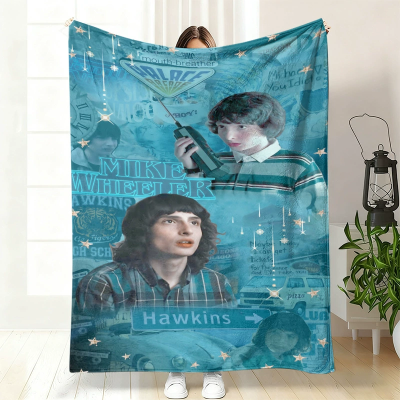 Плюшевая флисовая плед-одеяло BylerCP (в стиле Stranger Things), мягкий для отдыха, 70×100–150×200 см