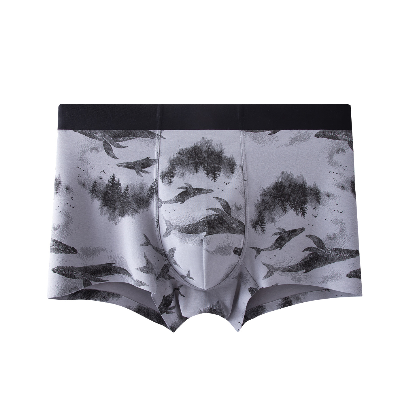 Tinta de tinta impresa de estilo nacional para hombre calzoncillos antibacterianos suaves y transpirables, calzoncillos sin marca, calzoncillos cortos para hombres