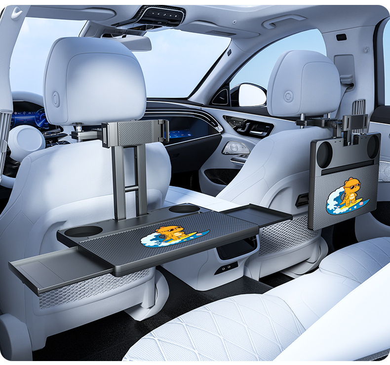 Anti-Slip Car-Mounted Small Table Board, Foldable Rear Seat Table for Car Use, Dining Table, Computer Stand, Table