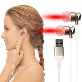 跨境爆款650nm激光理疗耳道照射线USB/Type-C二合一红光照射耳朵