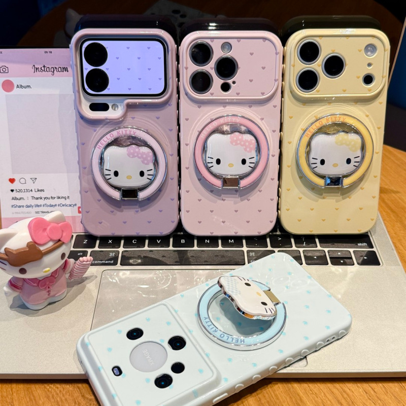 Love-Themed Kt Stand Suitable for Apple 17 Pro Max Phone Case, High Aesthetic Value for Girls, Huawei Pura 90, Xiaomi, Vivo