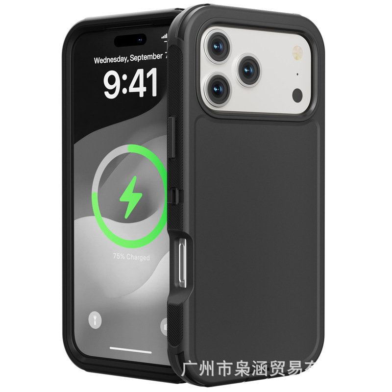 iPhone17ProMax 3-in-1 ロボット携帯電話ケース Apple 保護カバー 3-in-1 携帯電話ケースに適した国境を越えた|undefined