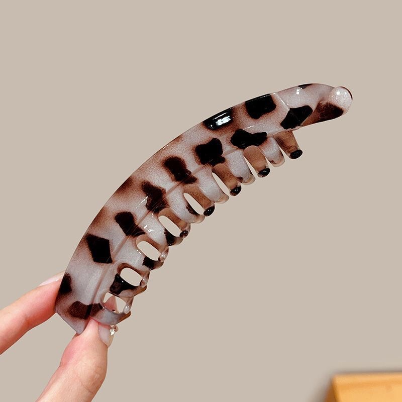 つや消しのシンプルな大きなバナナクリップ、多用途のダークカラーの女性の髪の量、滑り止めポニーテールヘアクリップ、歯付きヘアクリップ|undefined