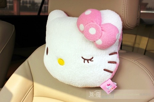 Japanese-style cartoon-style car headrest pillow, cervical pillow, car seat backrest, cute, four seasons universal, automotive headrest