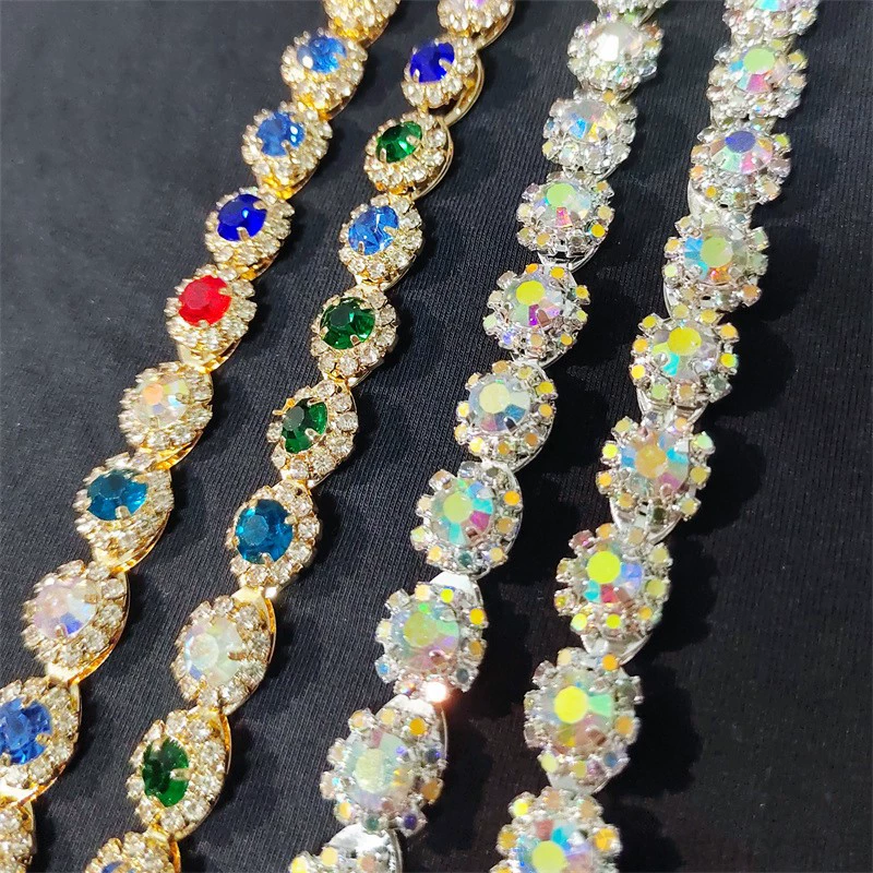 Сewn by hand алмазная цветочная цепочка с подсолнухом и стразами, цепочка для ювелирных изделий своими руками, аксессуары для волос, обруч для волос, аксессуары для волос ручной работы, материал, заколка, декоративные аксессуары