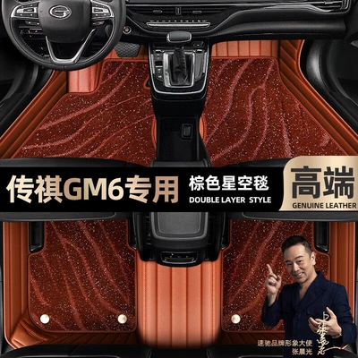 Ayaqaltılar (Kovriklər) GAC Trumpchi GM6 foot pads - brown-leather-brown-starry-sky-blanket-double-layer