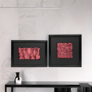 [轻奢现代简约样板间展示柜陈列挂画装饰画创意艺术皮草挂画软装饰]