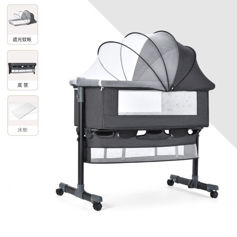 Cama multifuncional para recién nacidos, cama grande, cama para bebés, cuna plegable, elevación móvil y portátil image 37