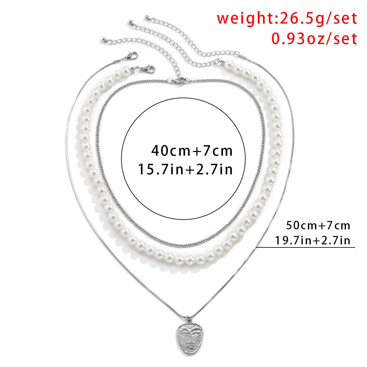 Collier avec pendentif en forme d'étoile en perles et perles artificielles de style métal_voghion.com