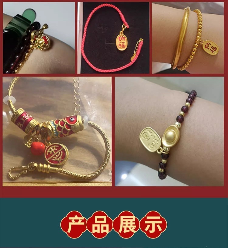 Ancient-style gold-plated accessories, handmade beads, oil-dripped alloy accessories, DIY materials for necklaces, bracelets, and pendants, wholesale