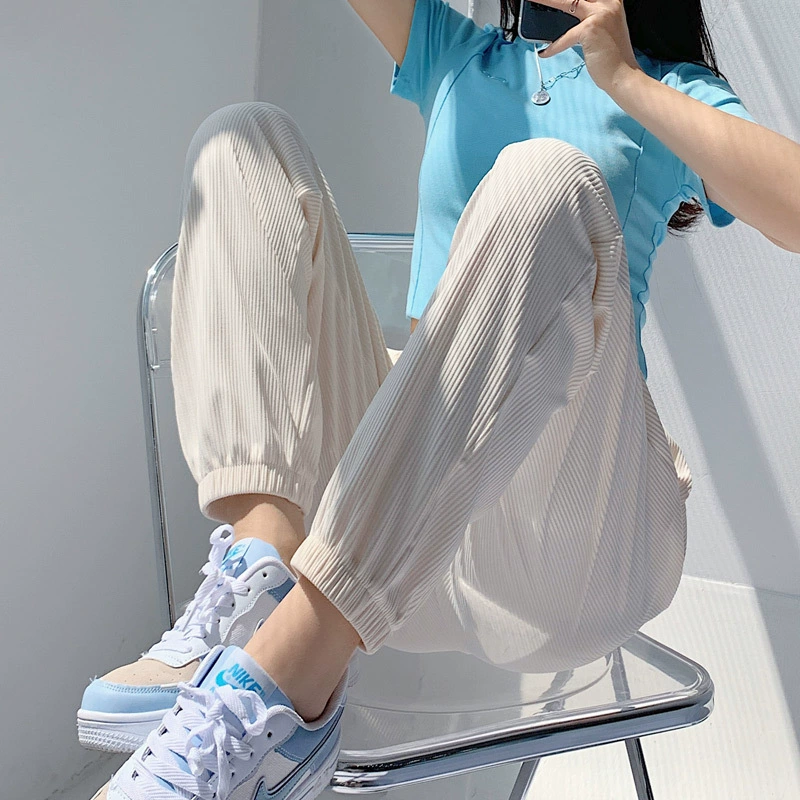 Весенне-осенние брюки до щиколотки, женские свободные спортивные штаны для похудения, универсальные повседневные брюки из Харлана больших размеров, летние шаровары