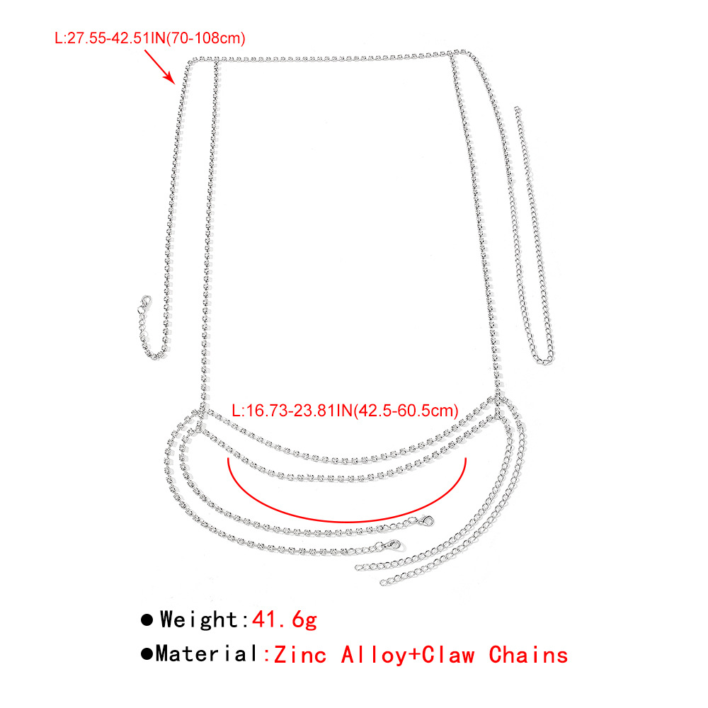 Exaggerated Sexy Body Chain Full Of Drill Claw Chain Double Leg Ring display picture 1