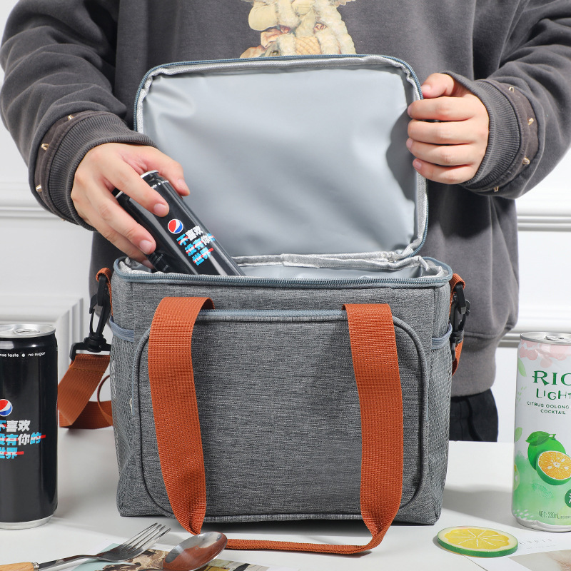 Bolsa de aislamiento térmico de alta capacidad de doble capa, bolsa de pícnic, bolsa de hielo, bolsa de almuerzo a prueba de agua, bolsa de mano gruesa