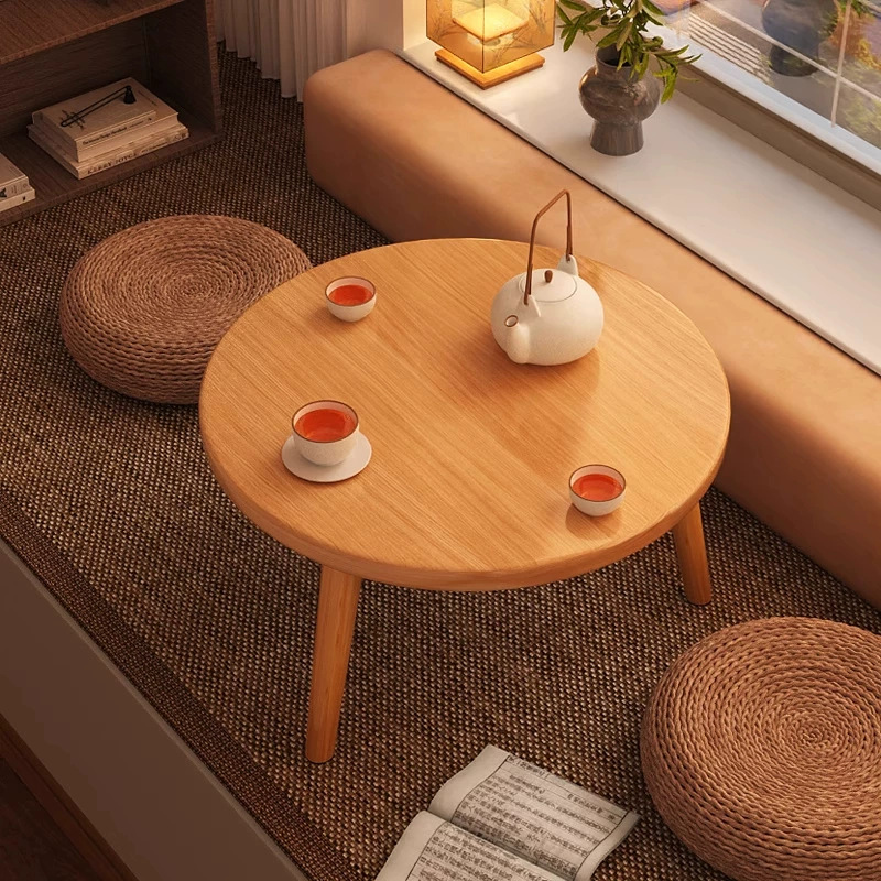 北欧风家用矮桌茶桌卧室圆桌炕桌小茶几小户型矮桌茶台小桌子
