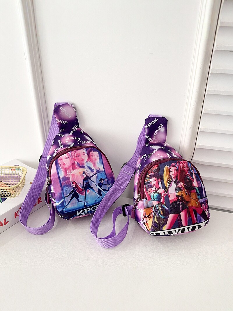 Comercio exterior 2026 nuevo KPOP bolso de pecho de dibujos animados para niños, mochila de moda para niños y niñas, jardín de infantes lindos bolsos de hombro