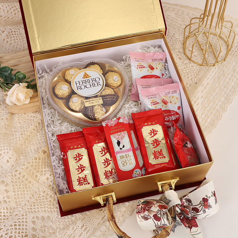 竹の日の手提げのベルベットのギフトボックスの神秘的な花園の手のギフトボックスの喜糖の箱の空の箱のギフトボックスの包装箱のギフトボックス