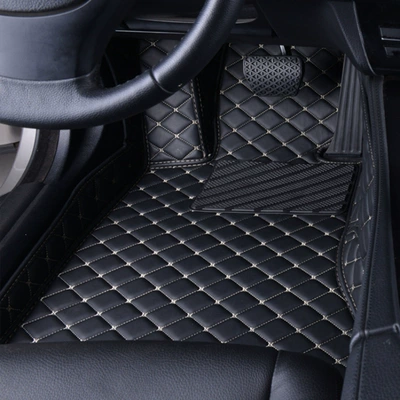 Single-piece car floor mat for Ayaqaltılar (Kovriklər) - please-specify-the-vehicle-model-and-year-in-the-order-notes-huiqi-single-layer-main-driver-black-rice-leather-big-discount