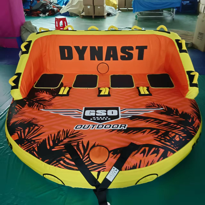 Suministro de fábrica de lanchas rápidas inflables marinas, sofá de arrastre, bote de aire de tracción de agua, anillo de arrastre de isla flotante al por mayor