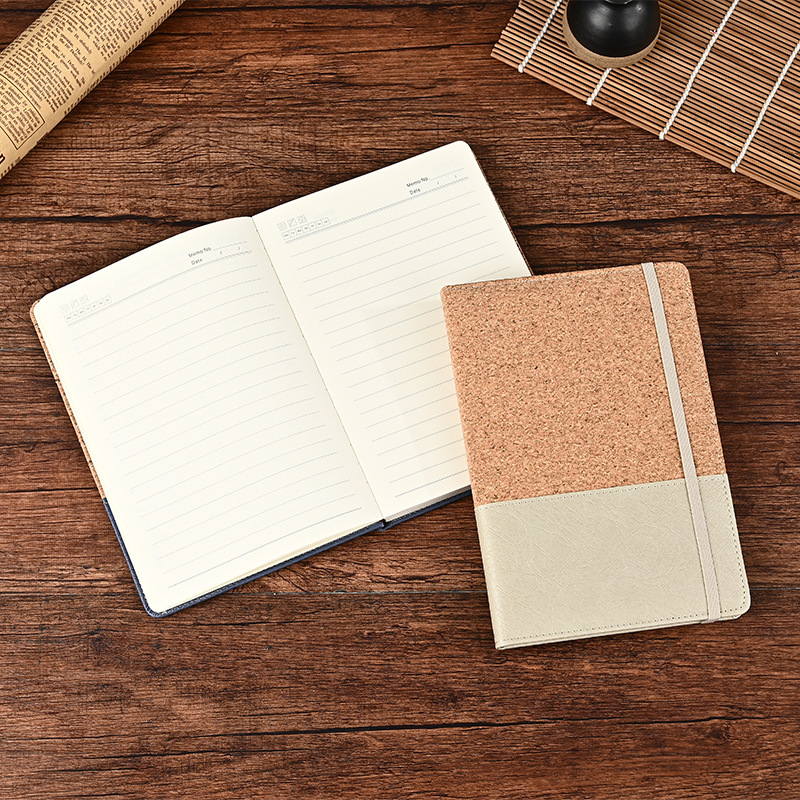 Cuaderno de cuero de corcho ecológico personalizado empalme a5 cuaderno de negocios transfronterizos de alto valor de cara al por mayor