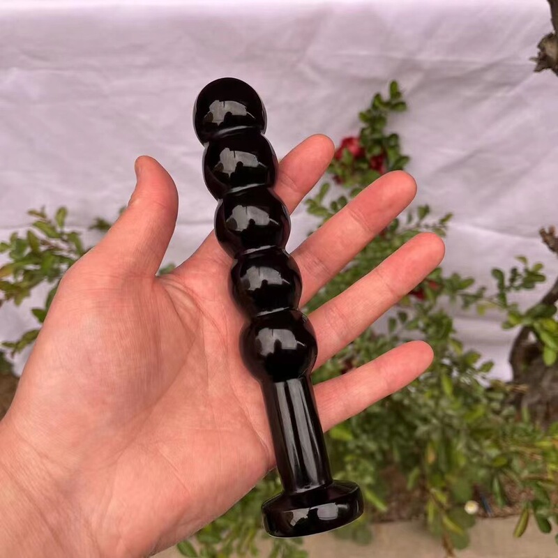 天然 黑曜石 白水晶粉晶蓝东陵水晶按摩棒 图 5