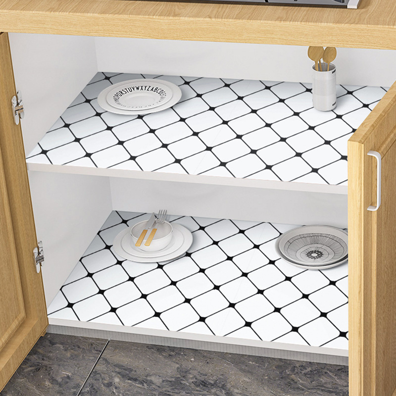 Cabinet Stickers Moisture-proof Pads Self-adhesive Wardrobe Kitchen Oil-proof Wall Stickers Stove Cabinet Waterproof Drawer Pads Wallpaper Wallpaper