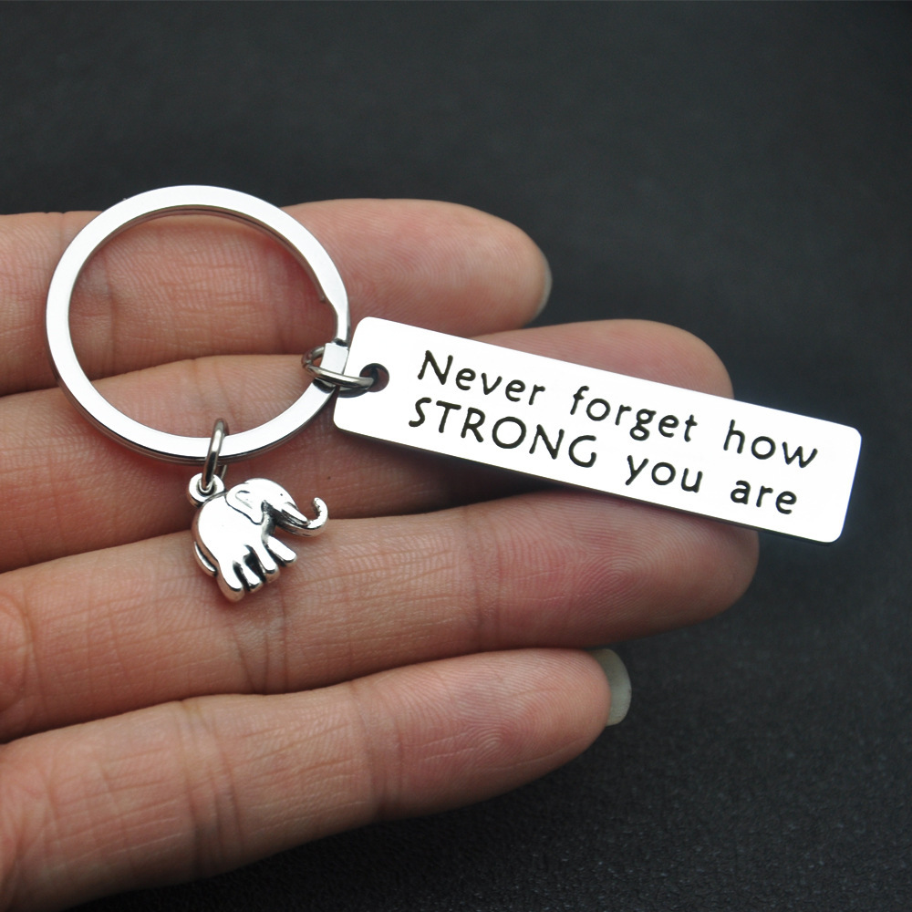 13g Weight Keychain Classification Daily Occasion 201 Stainless Steel Material Letter, Elephant Pattern Unisex Gender Simple Style Style Simple Style Letter Elephant 201 Stainless Steel Unisex Keychain 1
