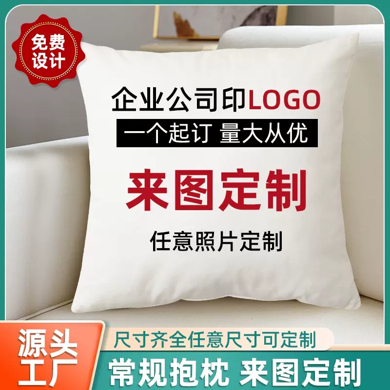 抱枕定制企业IP吉祥物印图案抱枕被来图来样订制异形枕颈枕定做