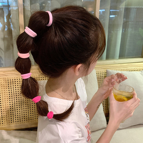 Hair tie wholesale boxed girls high ponytail rubber band leather case new color hair tie hair rope