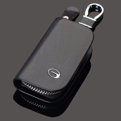 Car Logo Key Cover: Car key bag - trumpchi-wood-grain-black