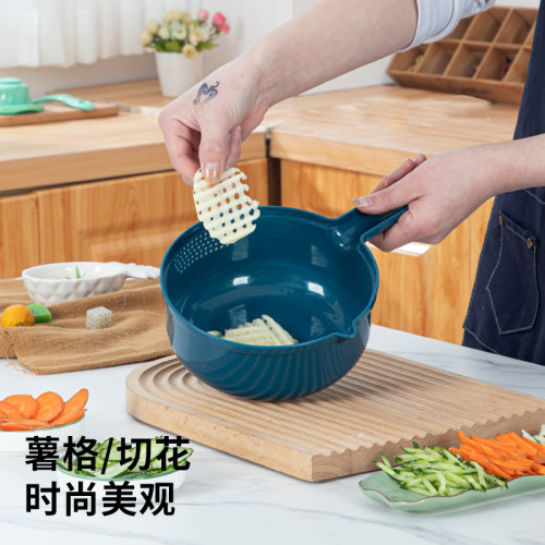 Vegetable Chopper Washing Basket Home Multifunctional Kitchen Shredder Slicer Grater Potato Slicer Drain Basket
