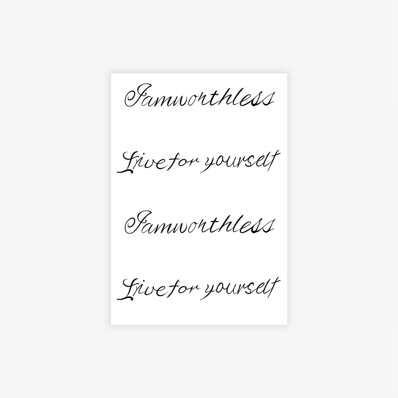 Inglés inspirador vivo para ti mismo tatuaje simple escritos a mano flor dedos pegatinas impermeables image 4