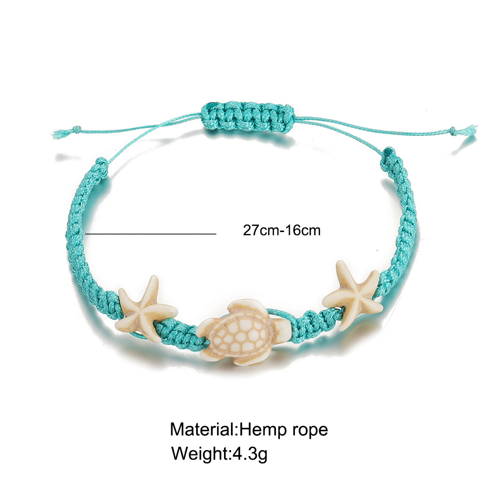 Style Vintage Mode Tortue Étoile De Mer Résine Tricot Pas D'incrustation Femmes Bracelet De Cheville display picture 1