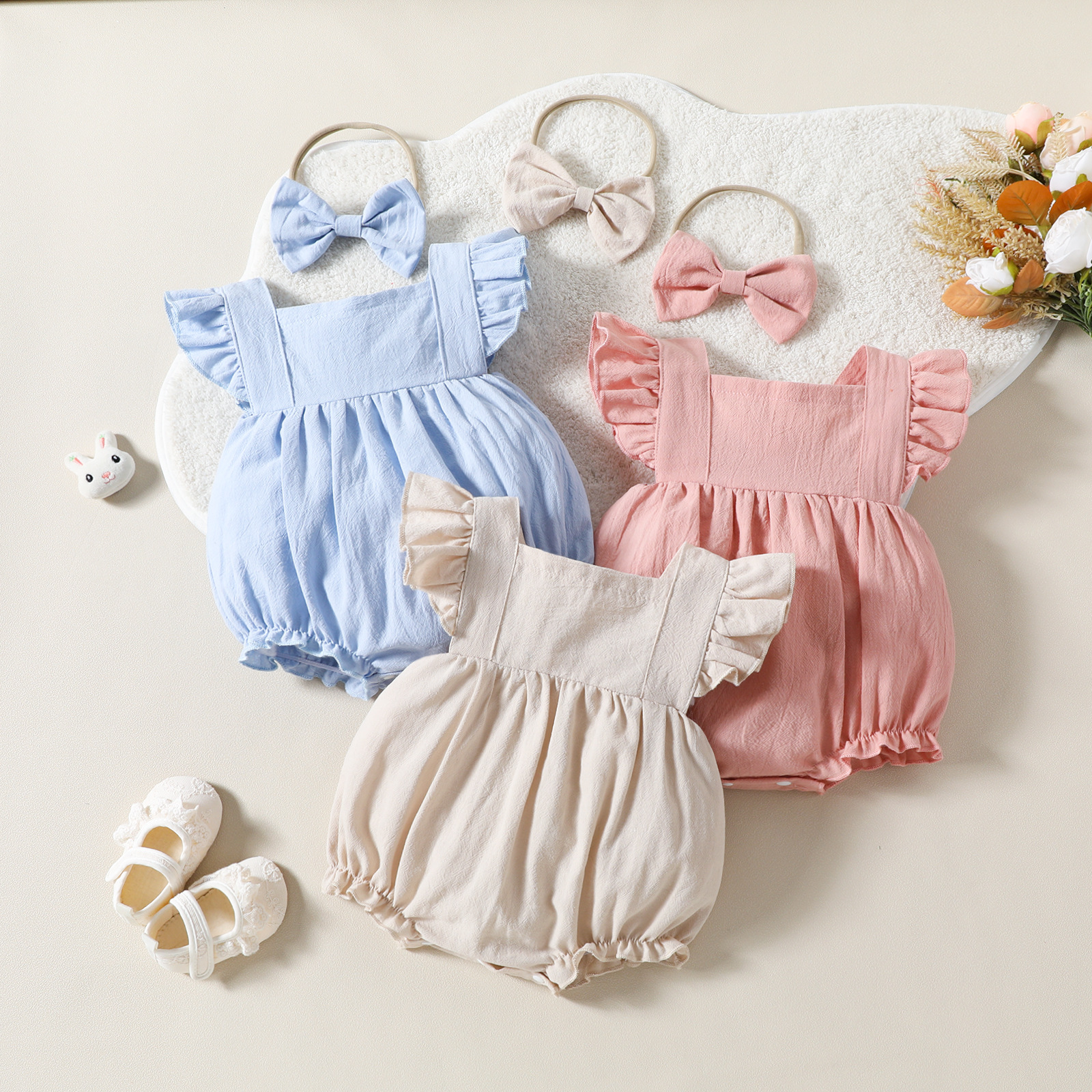 Cute Solid Color Polyester Girls Jumpsuits display picture 4