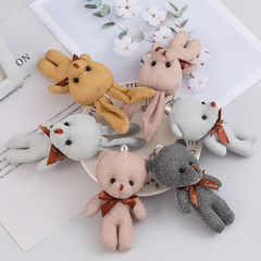 卡通連體毛絨小熊泰迪熊公仔鑰匙扣掛件玩偶包包配飾娃娃批發