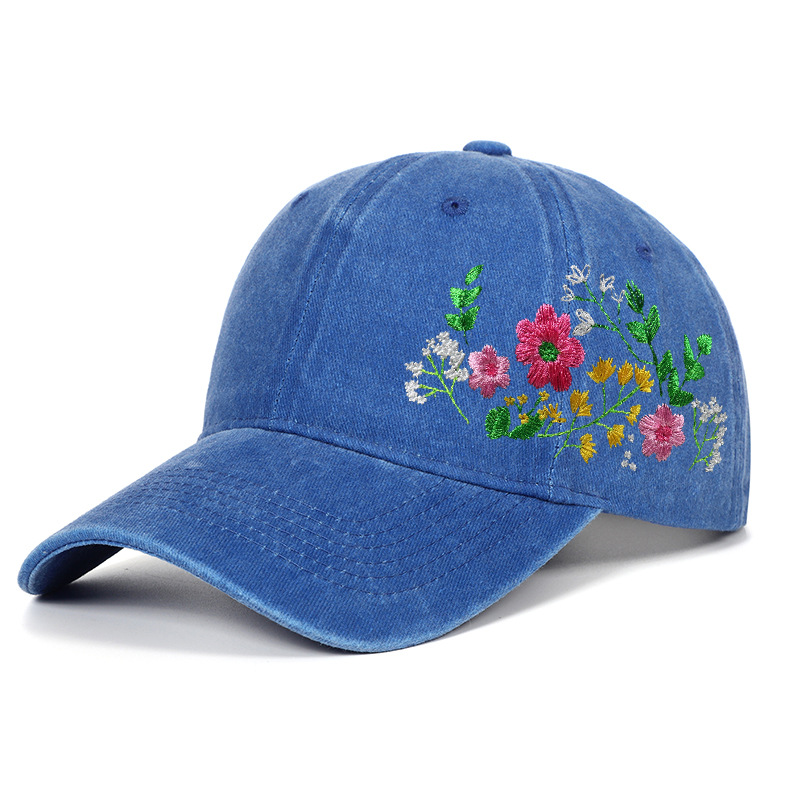 Sombreros de mujer bordado diy hacer bordado creativo casual blando sombrero de boca de pato sombrero protector al aire libre sombrero de sombrero