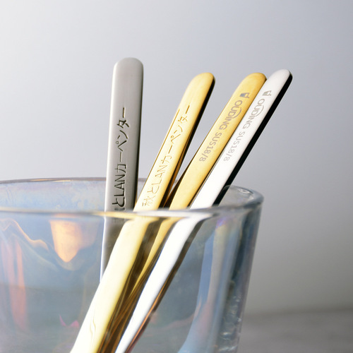 Creative 304 Stainless Steel Snow Cone Stirrer, Silver and Gold Coffee Stirrer, Long Handle Dessert Spoon, Cup Suitable