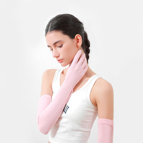 MEETSUNNY Summer Cycling Driving Ventilated Ice Silk Glove UV Protection Touchscreen Anti-Slip Glove Ice Sleeve for Women