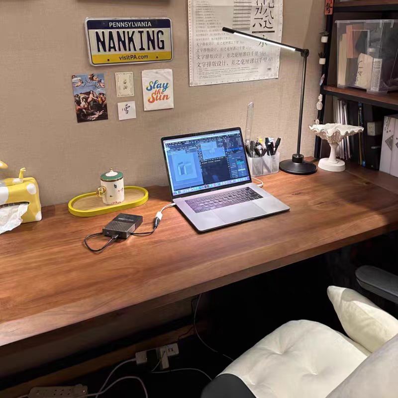 Solid Wood Double Computer Home Desk Bedroom Workbench Long Log Simple Desk Desktop E-sports Table