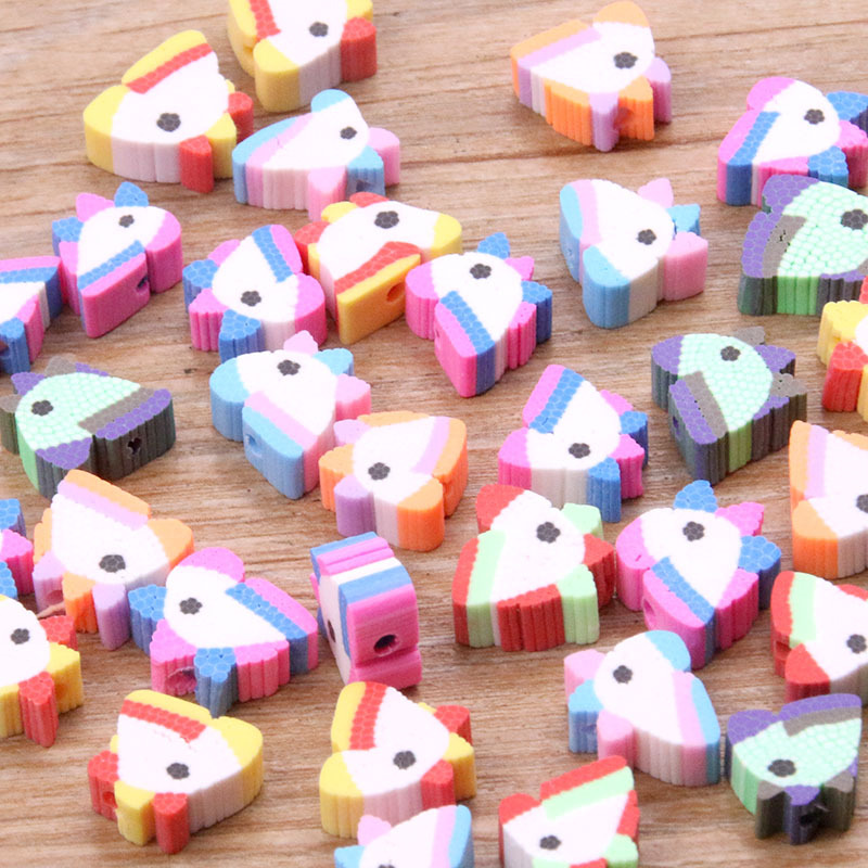 27 color mezclado suave cerámica Punch pieza animal fruta amor perlas DIY niños collar pulsera